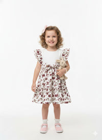 Girls' Ruffle Dress with Bishop Sleeves