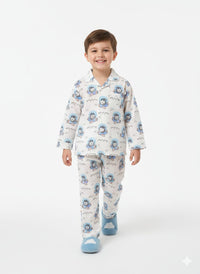 Kids’ Sky-High Aviator Bear Pajama Set – Premium Cotton Sleepwear