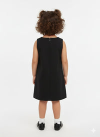 Modern Floral A-Line Dress – Oversized 3D Rose & Crystal Center Bow Accents