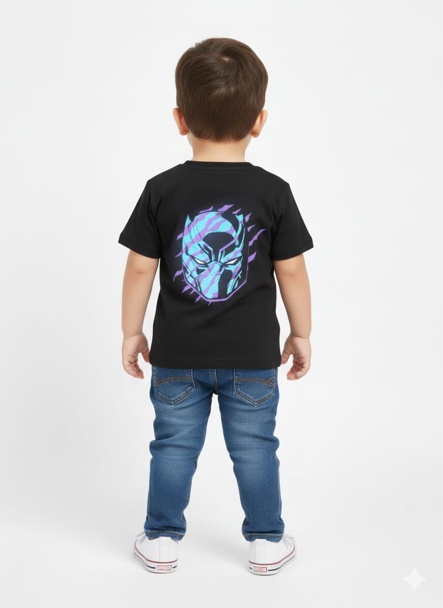 Boys' Black Panther "Wakanda Forever" Double-Sided T-Shirt - Black