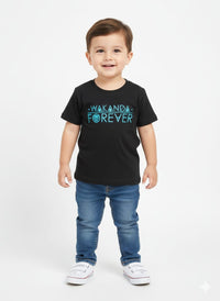 Boys' Black Panther "Wakanda Forever" Double-Sided T-Shirt - Black