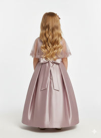 The "Seraphina" Beaded Tulle & Pleated Satin Gala Gown – Antique Mauve