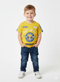 Boys' "High Velocity" Racing-Inspired Graphic T-Shirt – Yellow