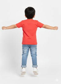 Boys' Red "True & Honest" Graphic Casual T-Shirt