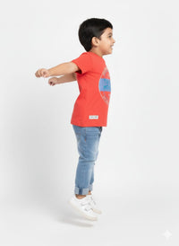 Boys' Red "True & Honest" Graphic Casual T-Shirt