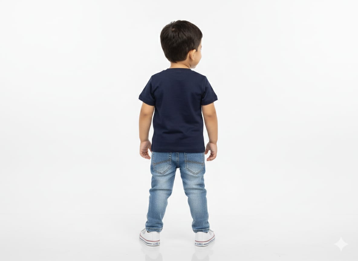 Boys' Navy Blue "Mystery" Graphic Print Casual T-Shirt