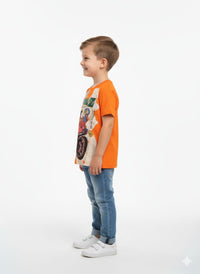 Boys' Dragon Ball Z Graphic Tee – Vibrant Orange Short-Sleeve Anime Print Shirt