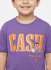 Kids' "Money Well Spent" Graphic Crewneck – Purple