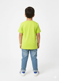 Boys' Dragon Ball Z Graphic Print Casual T-Shirt – Vibrant Lime Green Cotton Tee