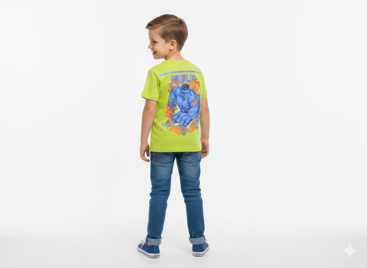Boys' Marvel "Hulk" Character Graphic T-Shirt in Lime Green