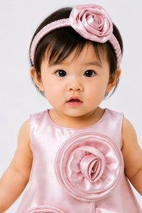 Infant Soft Blush Pink Frock with Infant Band