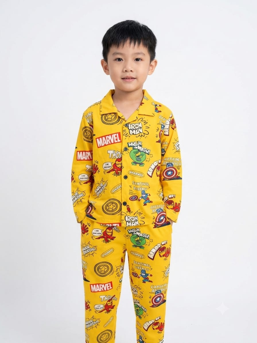 Sunshine Yellow Comic MARVEL Lounge & Sleepwear Set