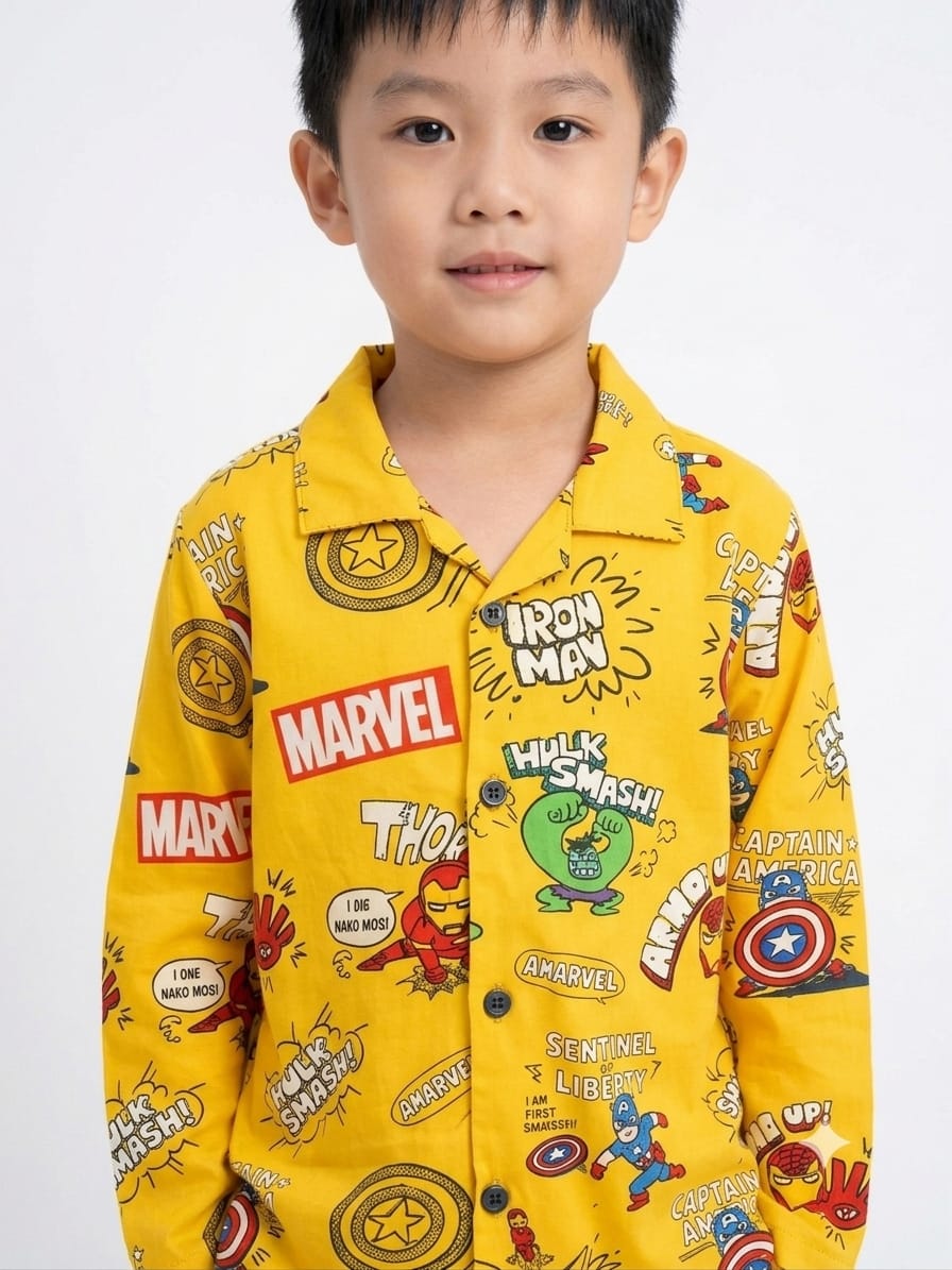 Sunshine Yellow Comic MARVEL Lounge & Sleepwear Set