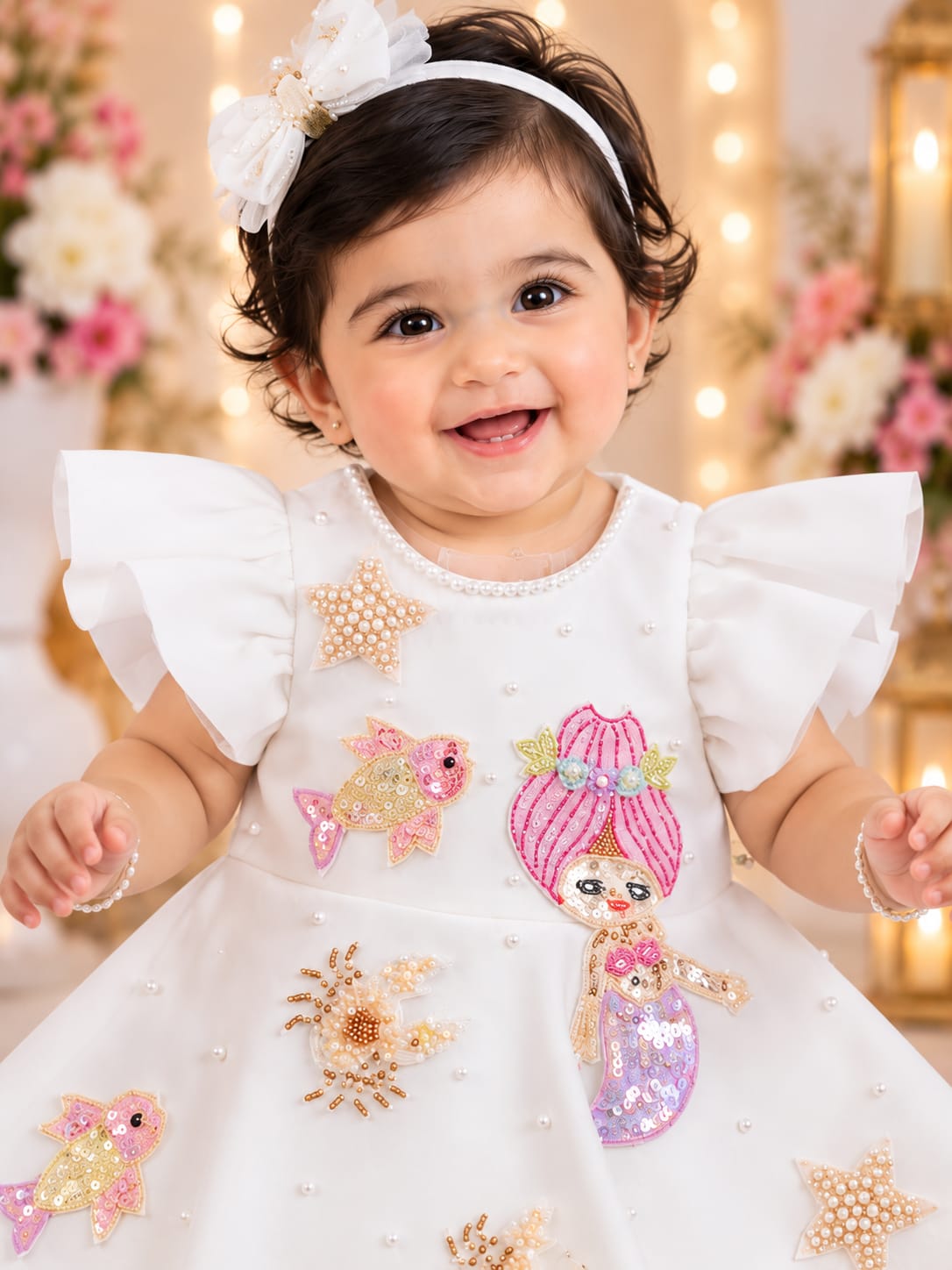 Little Mermaid & Sea-Life Sequin Birthday Party Dress