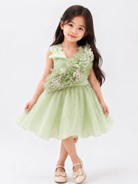 Enchanted Mint Pearl-Embellished Organza Tutu Frock