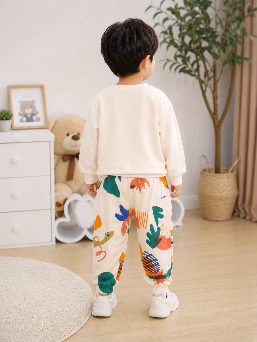 Boys' "Saint Tropez" Graphic Sweatshirt & Abstract Print Jogger Set