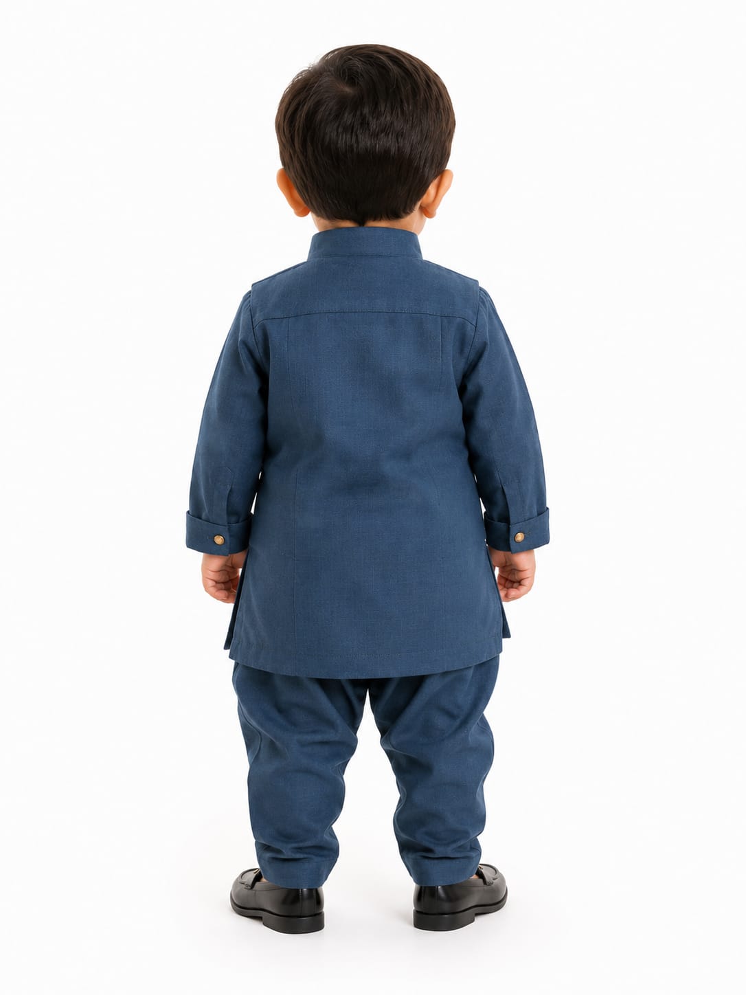 Boys' Royal Blue Nehru Jacket, Kurta & Pajama 3-Piece Set