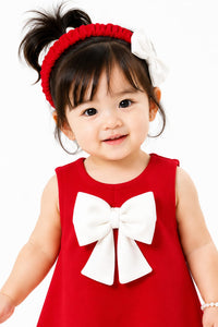 Baby Girls' Crimson Red Multi-Bow A-Line Party Dress
