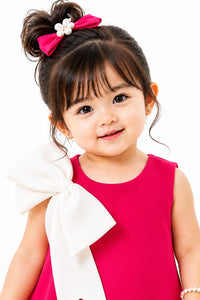 Infant Baby Girls' Hot Pink Statement Bow Ruffle A-Line Dress