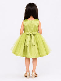 Girl's Olive Tulle and Satin Party Dress