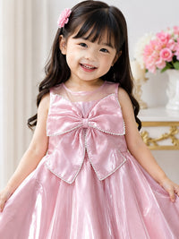 Girl's Dusty Pink Satin Party Dress