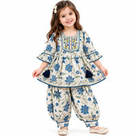 ✨ Girls' Floral Anarkali Kurta & Dhoti Salwar Set ✨