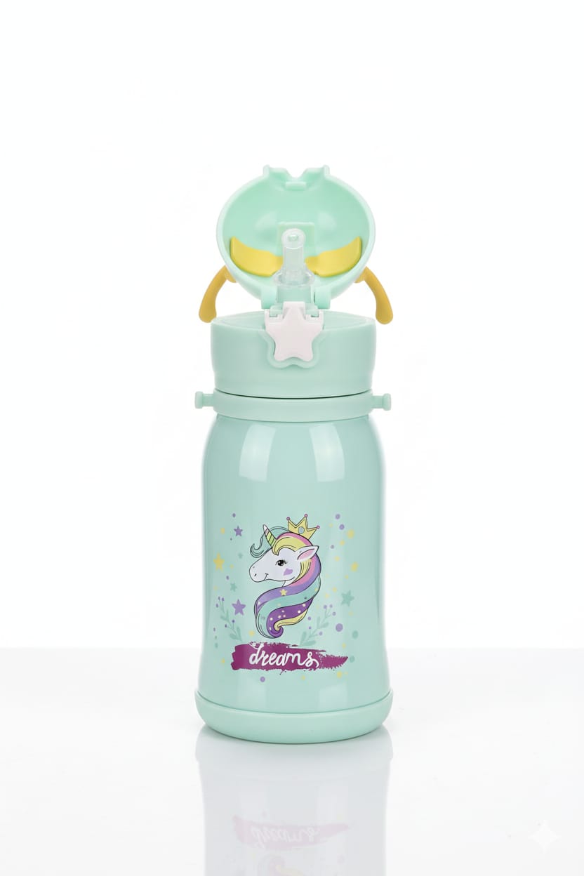 Magical Unicorn Insulated Water Bottle – Mint Green