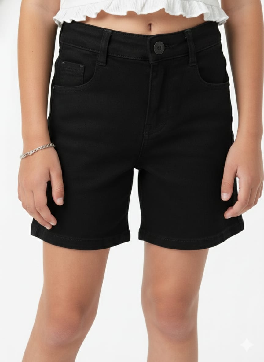Little Girls Essential Comfort Denim Shorts