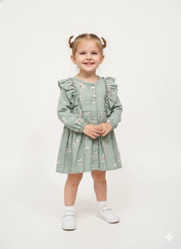 Girls' Floral Ruffle Tiered Dress