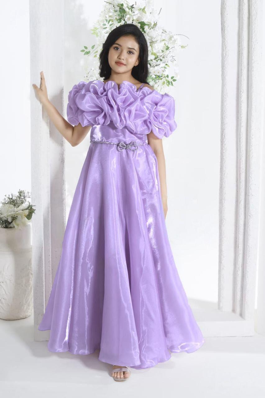 Lavender Off shoulder Gown
