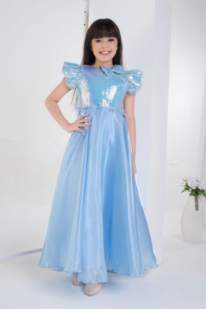 Sky Blue Shimmer Gown