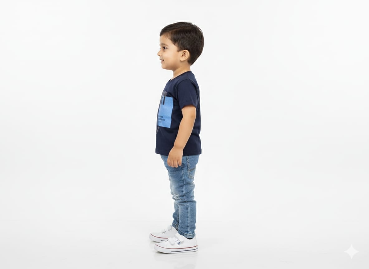 Boys' Navy Blue "Mystery" Graphic Print Casual T-Shirt