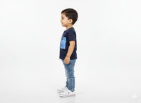 Boys' Navy Blue "Mystery" Graphic Print Casual T-Shirt