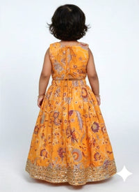 Yellow Printed Lehenga Set