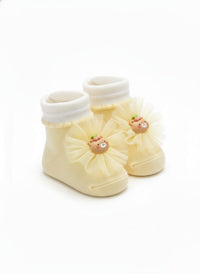 Yellow and White Baby socks shoes
