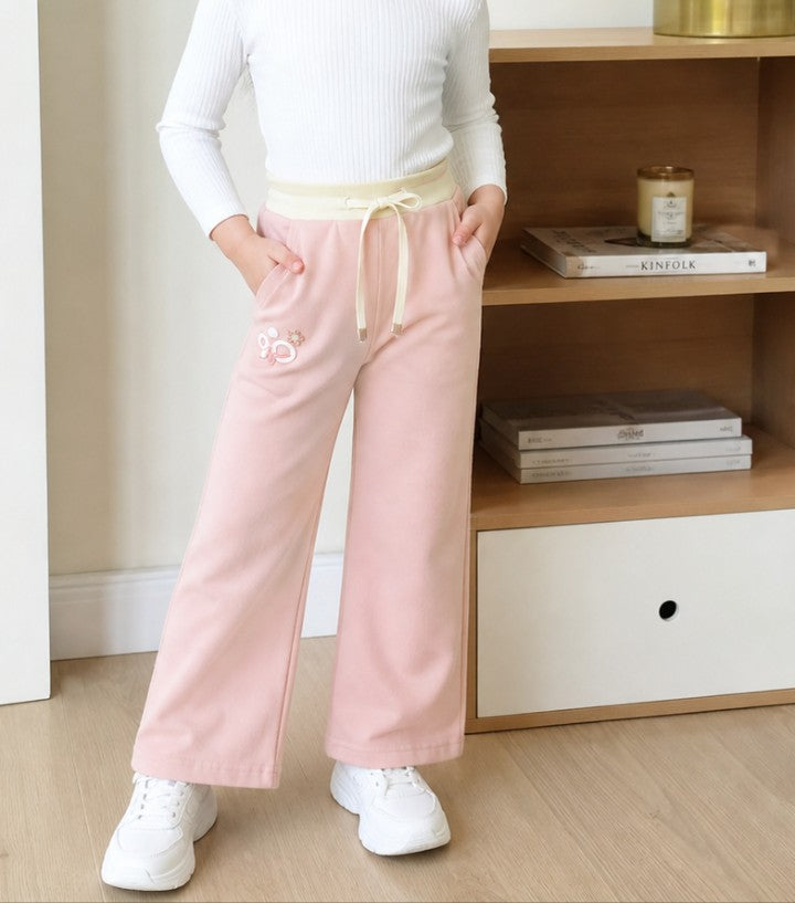 Dusty Rose Pink Soft-Touch Wide-Leg Trousers