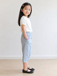 Floral Embroidered Summer Capris