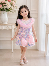 Dazzling Baby Pink Sequin Dress