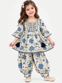 ✨ Girls' Floral Anarkali Kurta & Dhoti Salwar Set ✨
