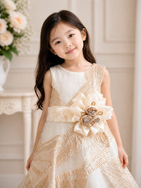 Ivory and Champagne Gold Gown