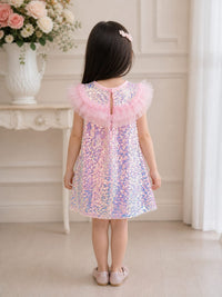 Dazzling Baby Pink Sequin Dress