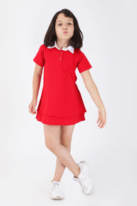 Red Polo Flare Dress