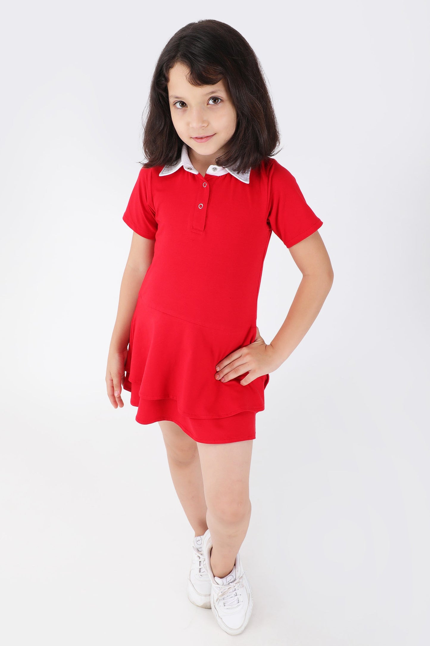 Red Polo Flare Dress
