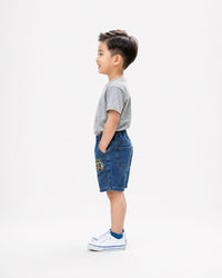 Boys' Pull-On Denim Shorts with Graphic Patch